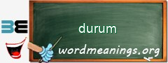 WordMeaning blackboard for durum